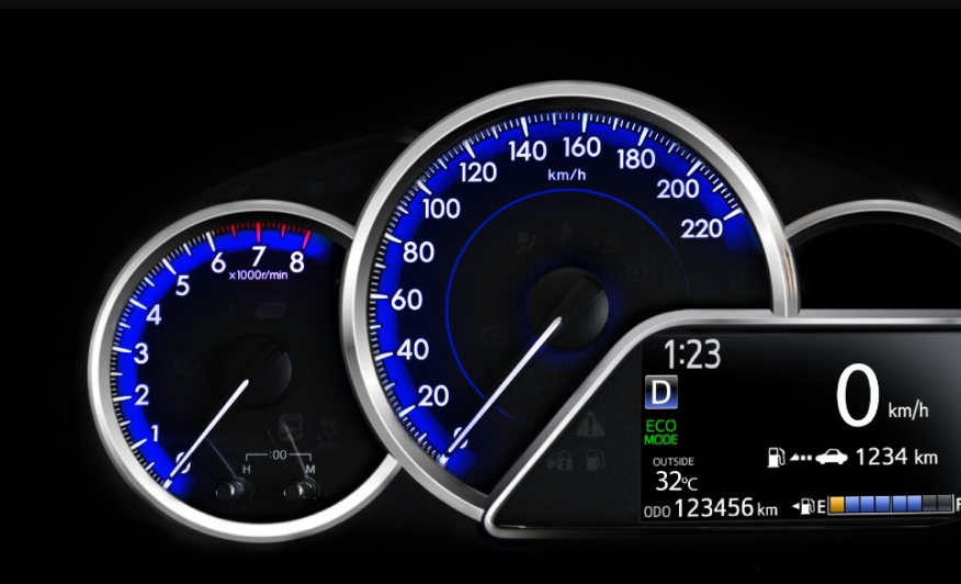Toyota Yaris speedometer